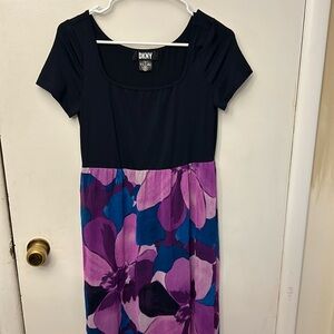 DKNY Women’s Dress Dark Navy?/Black?/Floral Size Small